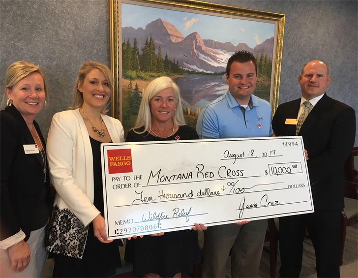 Wells Fargo donates $22,500 to Montana wildfire relief efforts